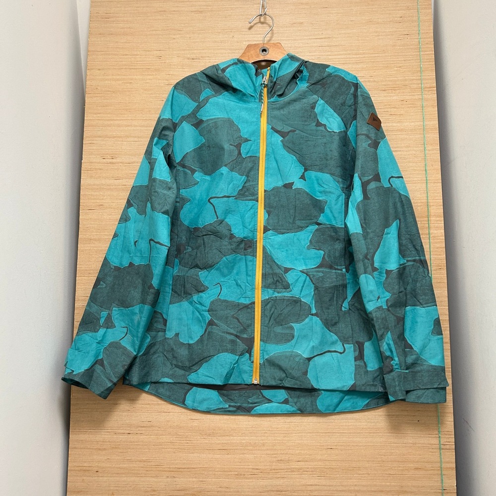 Burton GORE-TEX Packrite Hooded Rain Jacket XL Teal Camo Waterproof Shell